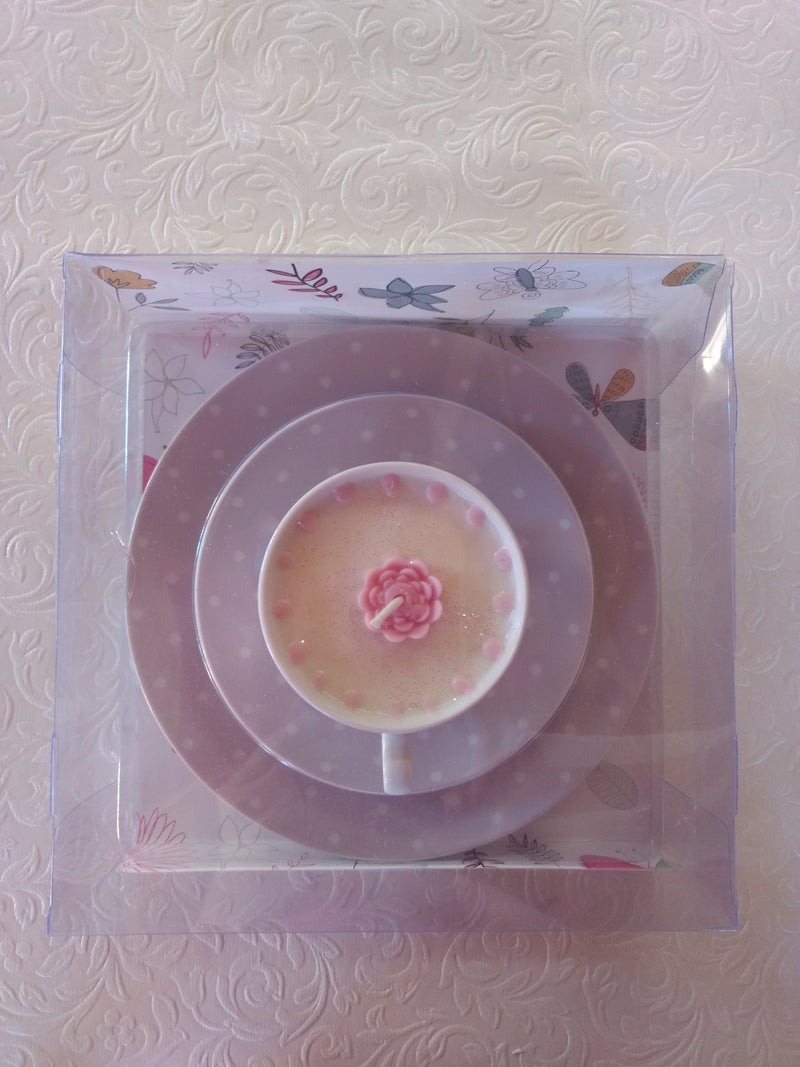 Bespoke soy wax candle in a cup gift set for Christmas