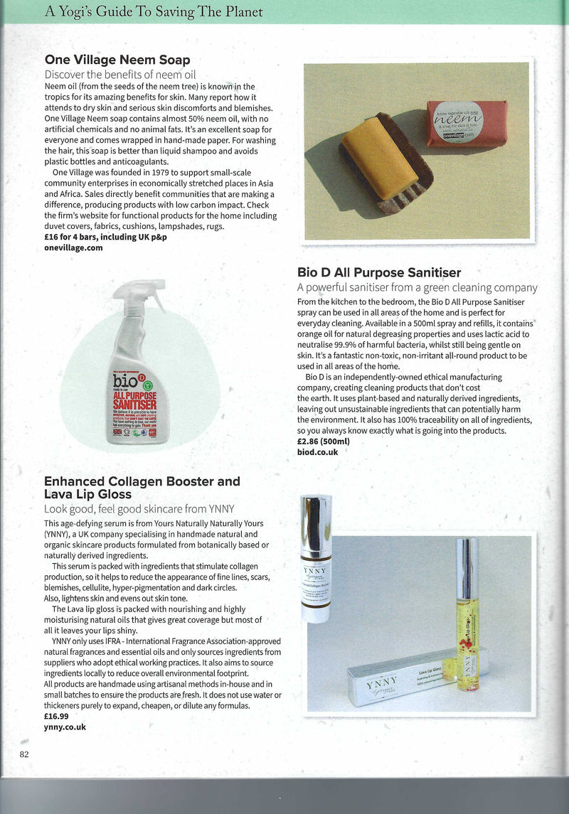 Our products featured in OM Yoga magazine